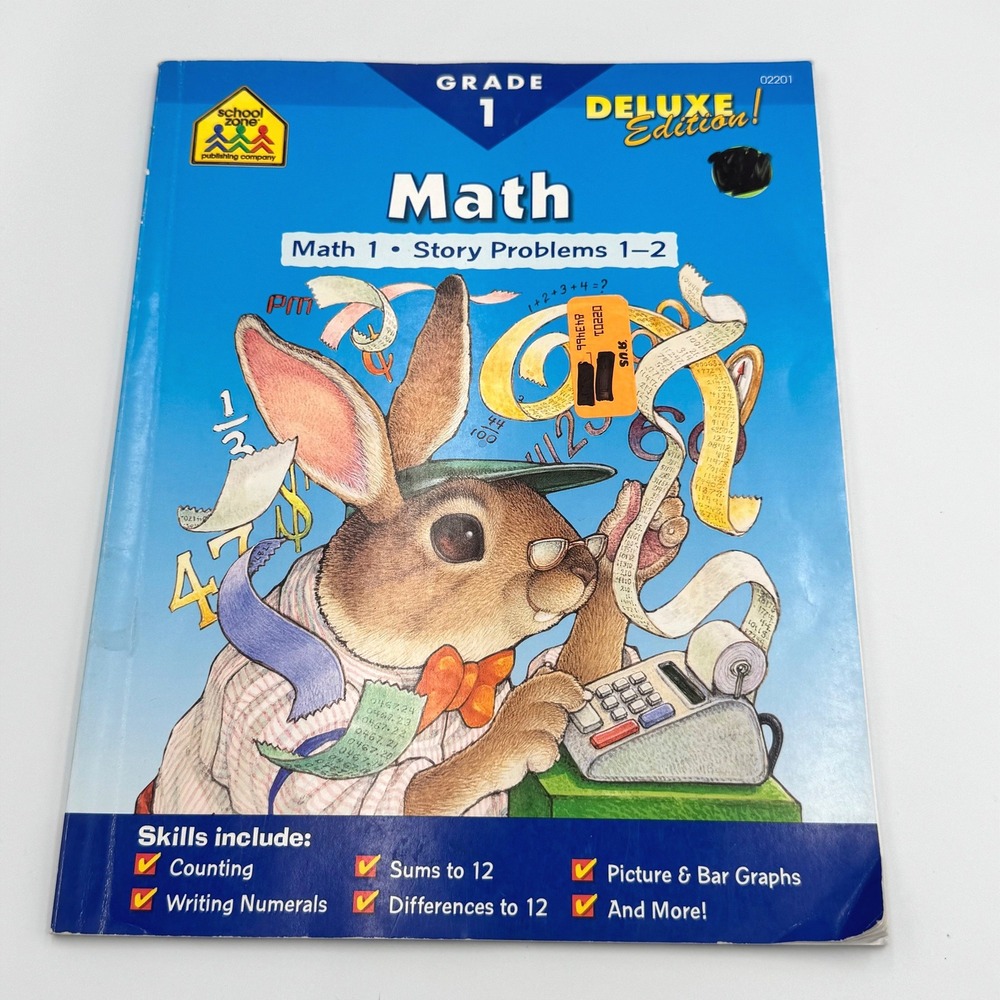 School Zone Math 1 Deluxe Workbook Grade 1 Story Problems